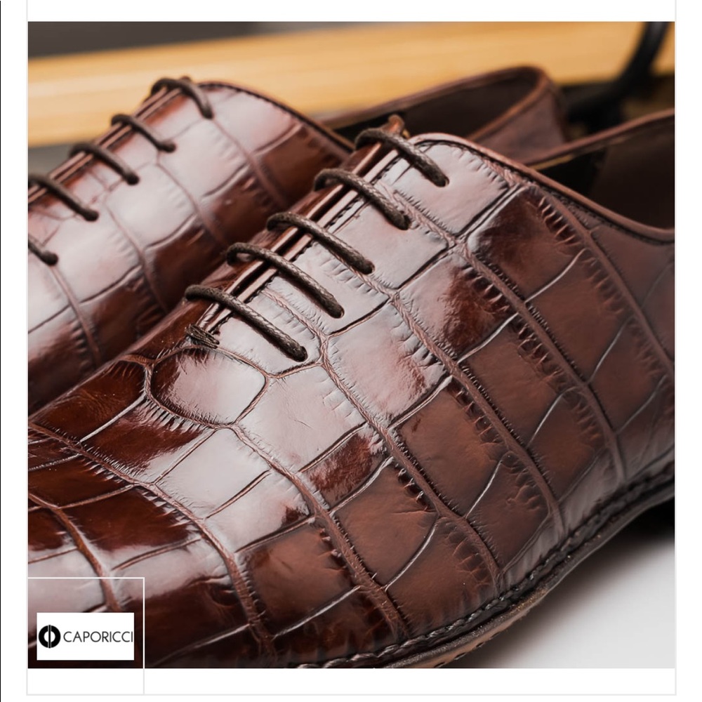 CAPORICCI 2543 Brown Alligator shoes - Picture 8 of 15